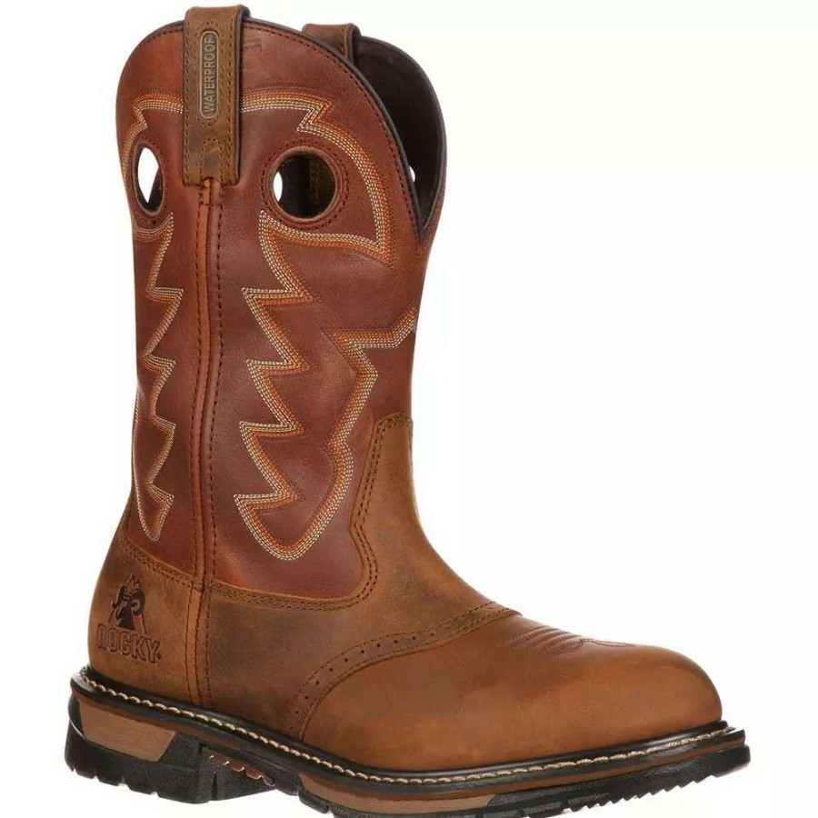 Mens Western Boots * | Rocky Boots Rocky Ride Branson Saddle Western Boots Shoes Mens