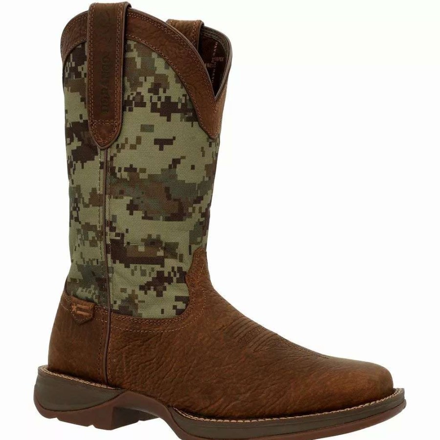 Mens Western Boots * | Durango Boots Durango Rebel Green Digi Camo 12" Mens Western Boots