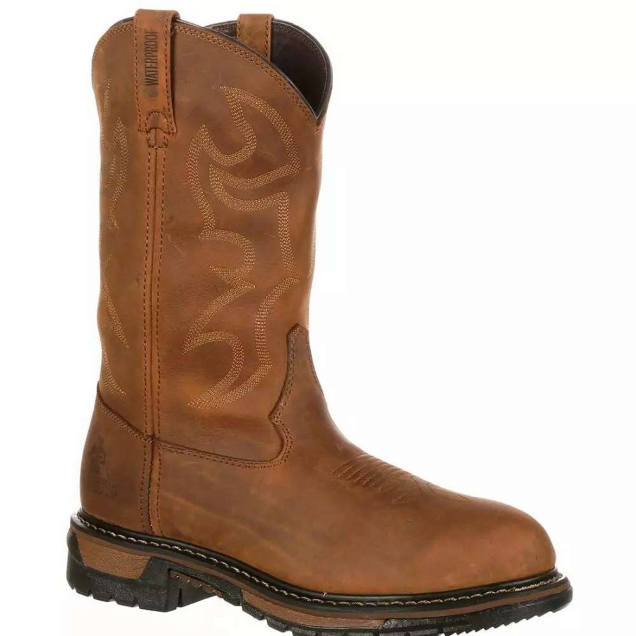 Mens Western Boots * | Rocky Boots Rocky Ride Branson Roper Wp Western Boots Shoes Mens