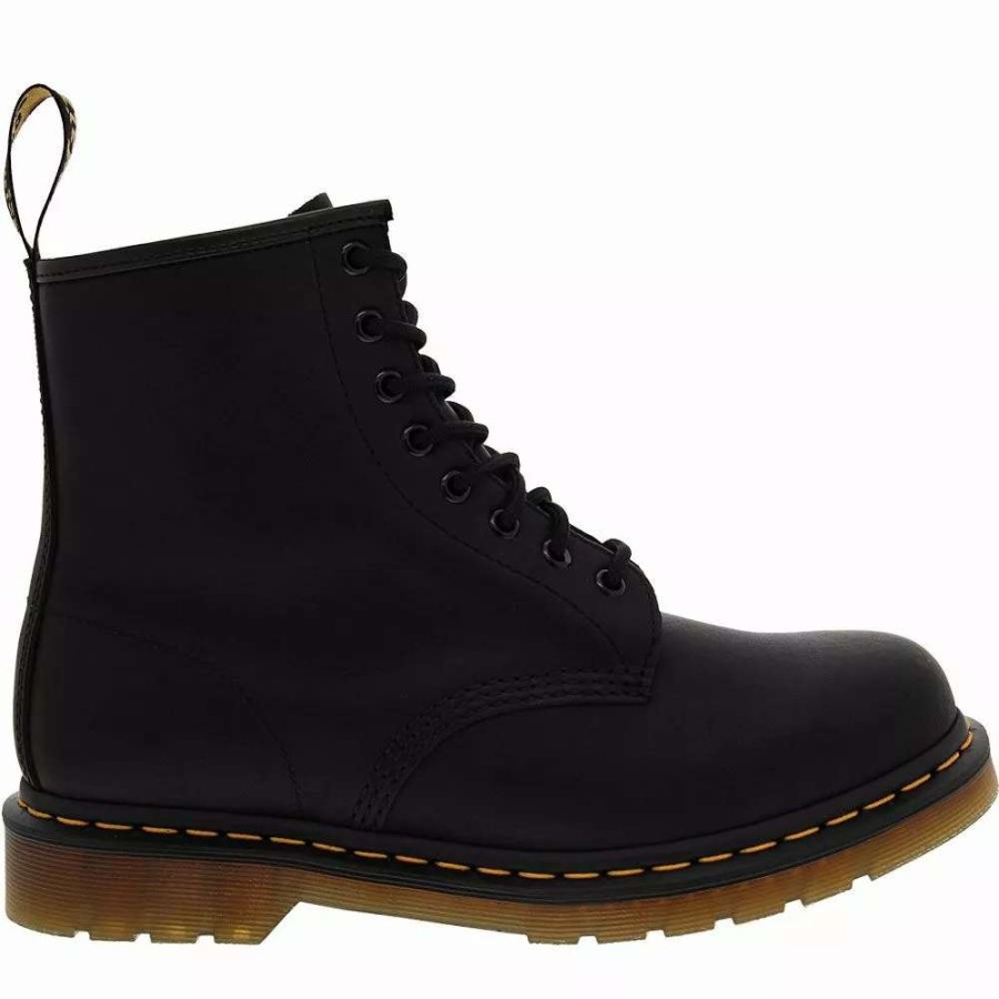 Mens Casual Boots * | Dr. Martens Shoes Dr. Martens 1460 Greasy Black 8 Eye Unisex Casual Boots