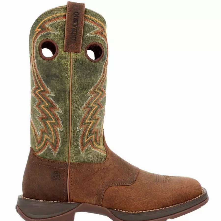 Mens Western Boots * | Durango Boots Durango Rebel Dark Chestnut Hunter Green Mens Western Boots