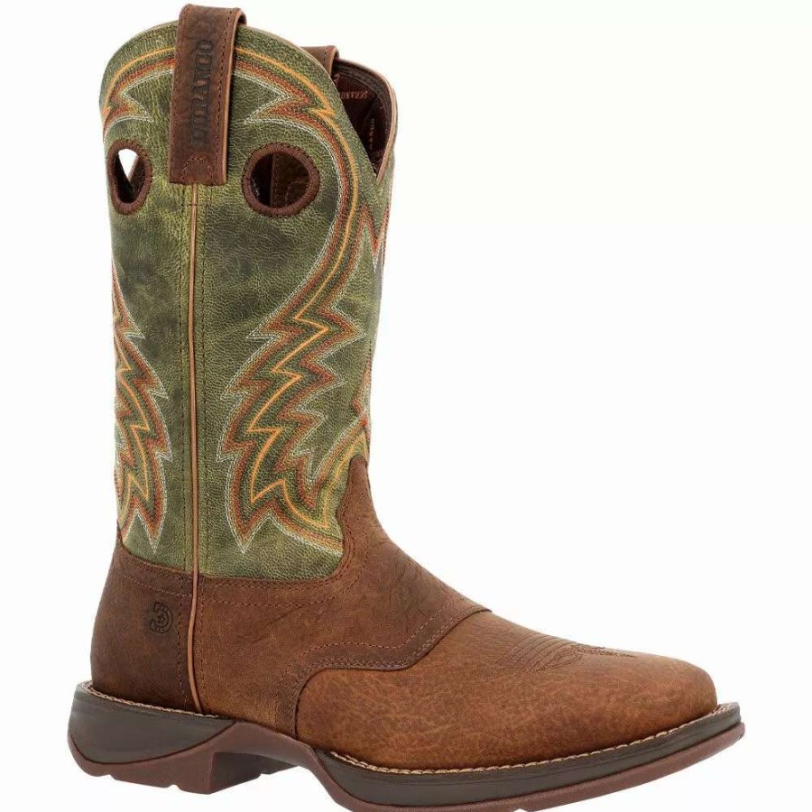 Mens Western Boots * | Durango Boots Durango Rebel Dark Chestnut Hunter Green Mens Western Boots