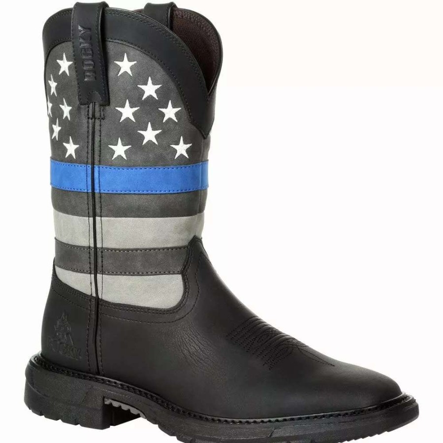 Mens Western Boots * | Rocky Boots Rocky Rkd0072 Blue Line Mens Western Boots