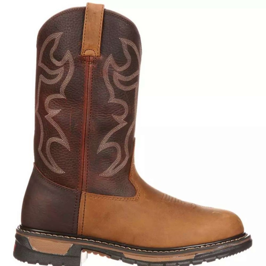 Mens Western Boots * | Rocky Boots Rocky Ride Branson Roper Western Boots Shoes Mens