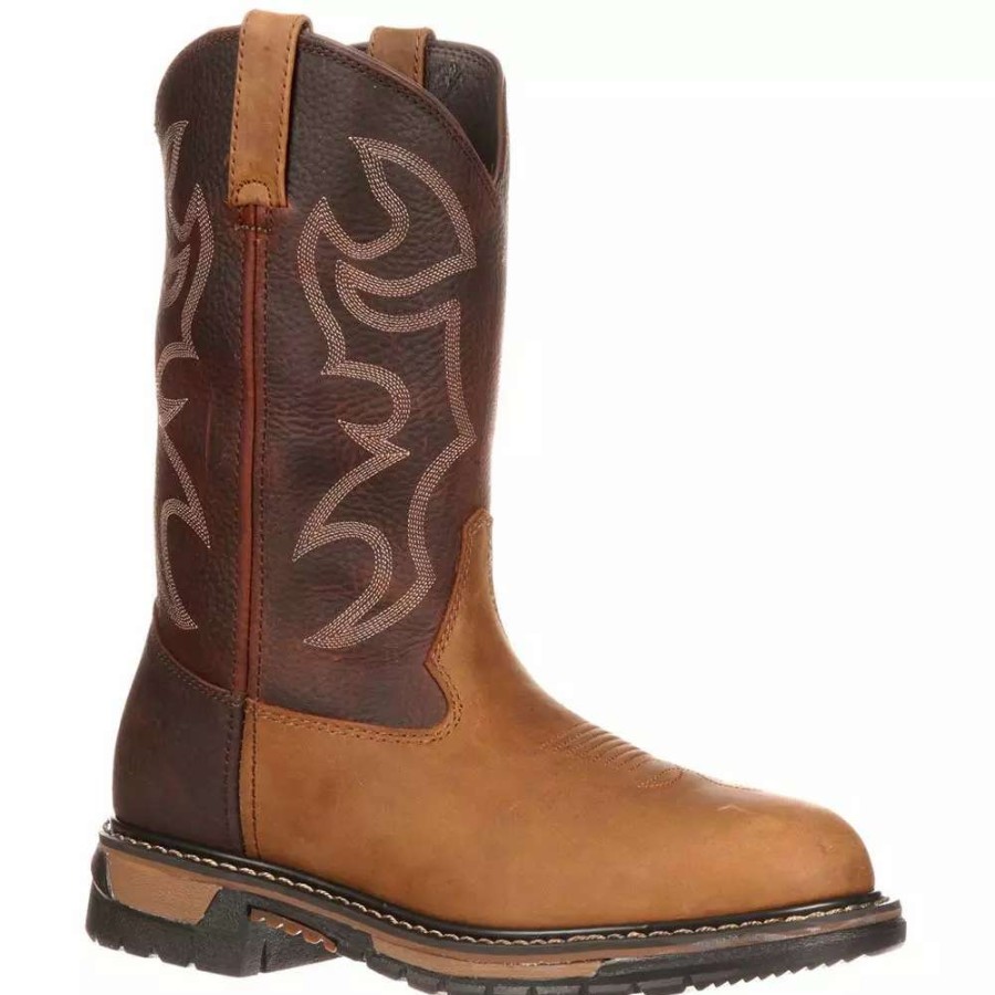 Mens Western Boots * | Rocky Boots Rocky Ride Branson Roper Western Boots Shoes Mens