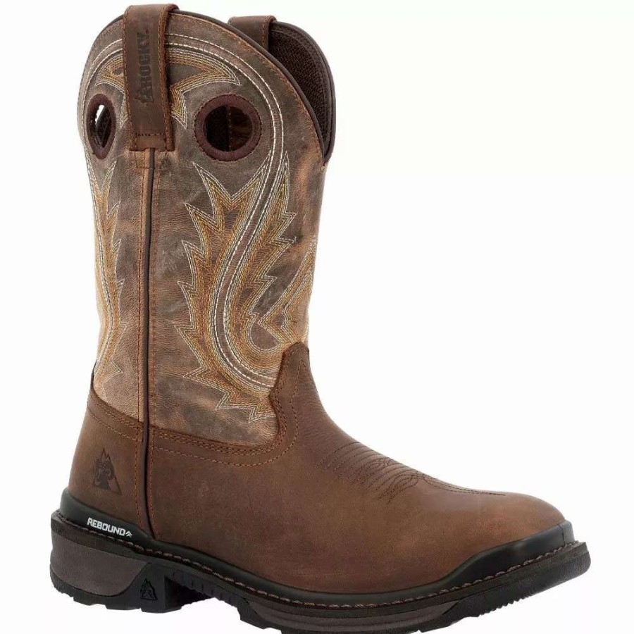 Mens Western Boots * | Rocky Boots Rocky Rams Horn Rkw0393 11" Mens Western Boots